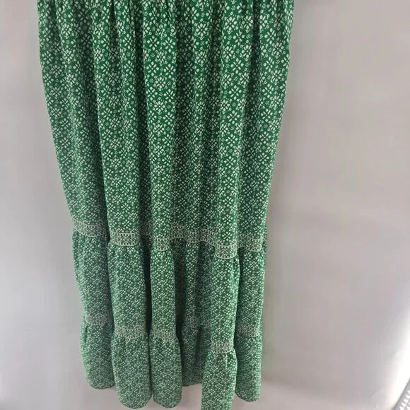 Max Studio Green Ruffled Tiered Maxi Dress 2x - Picture 8 of 15